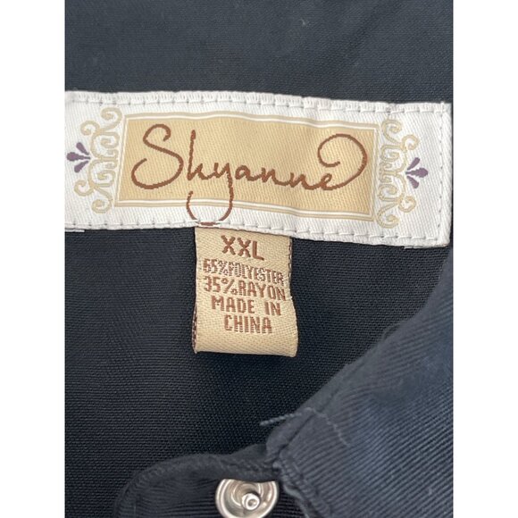 Shyanne Womens Black Embroidered Bling Western Shirt Snap XXL Country Rodeo NWOT - Picture 6 of 9
